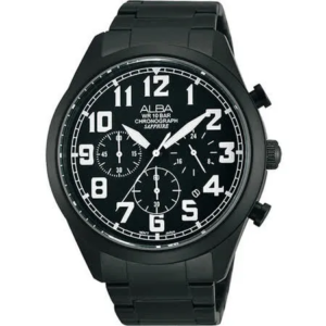 ALBA Street Cool Fashion Three-Eye Chronograph Watch-IP Black VD53-X170SD