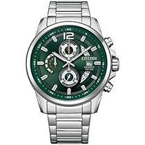 Citizen Men's Quartz Chronograph Green Dial Stainless Steel Men's Watch AN3690-56X