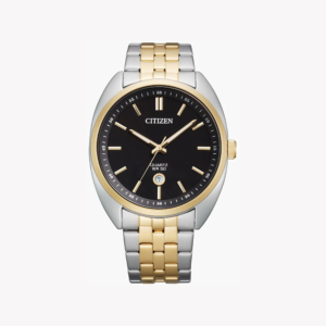 Citizen Men's Silver & Gold Watch, Black Dial | Bi5094-59e