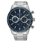 SEIKO SSB445P1 SSB445P chronograph Quartz Analog Navy Silver