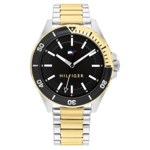 Tommy Hilfiger Two-Tone Steel Black Dial Men's Watch - 1792013