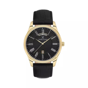 Premium Men Analog Watch DK.1.13738-5 Black Genuine Leather Strap