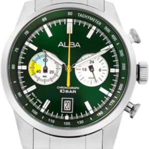 Alba Forest Green + White Dial Chronograph Watch - A4B007X1