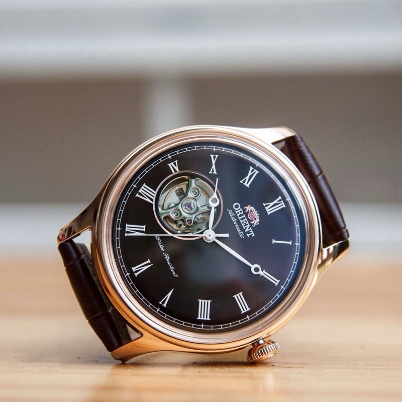 Orient Envoy Classic Automatic Watch Open Heart Brown Dial AG00001T Japan Made - Image 3