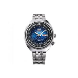 Orient RA AA0E03L World Map Diving Watch Blue Dial Steel 200m Water Resistant