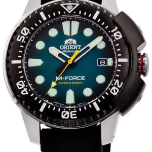 Orient M-Force Delta Automatic Dive Watch Blue Dial Rubber Strap 45mm