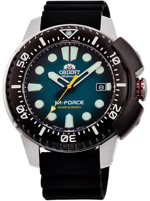 Orient M-Force Delta Automatic Dive Watch Blue Dial Rubber Strap 45mm