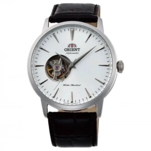 Orient Contemporary Automatic Men's Watch Silver Stainless Steel Case Black Leather Strap