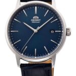 Orient Maestro Men's Automatic Watch Blue Dial Leather Band 40mm