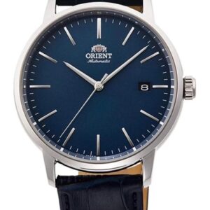 Orient Maestro Men's Automatic Watch Blue Dial Leather Band 40mm